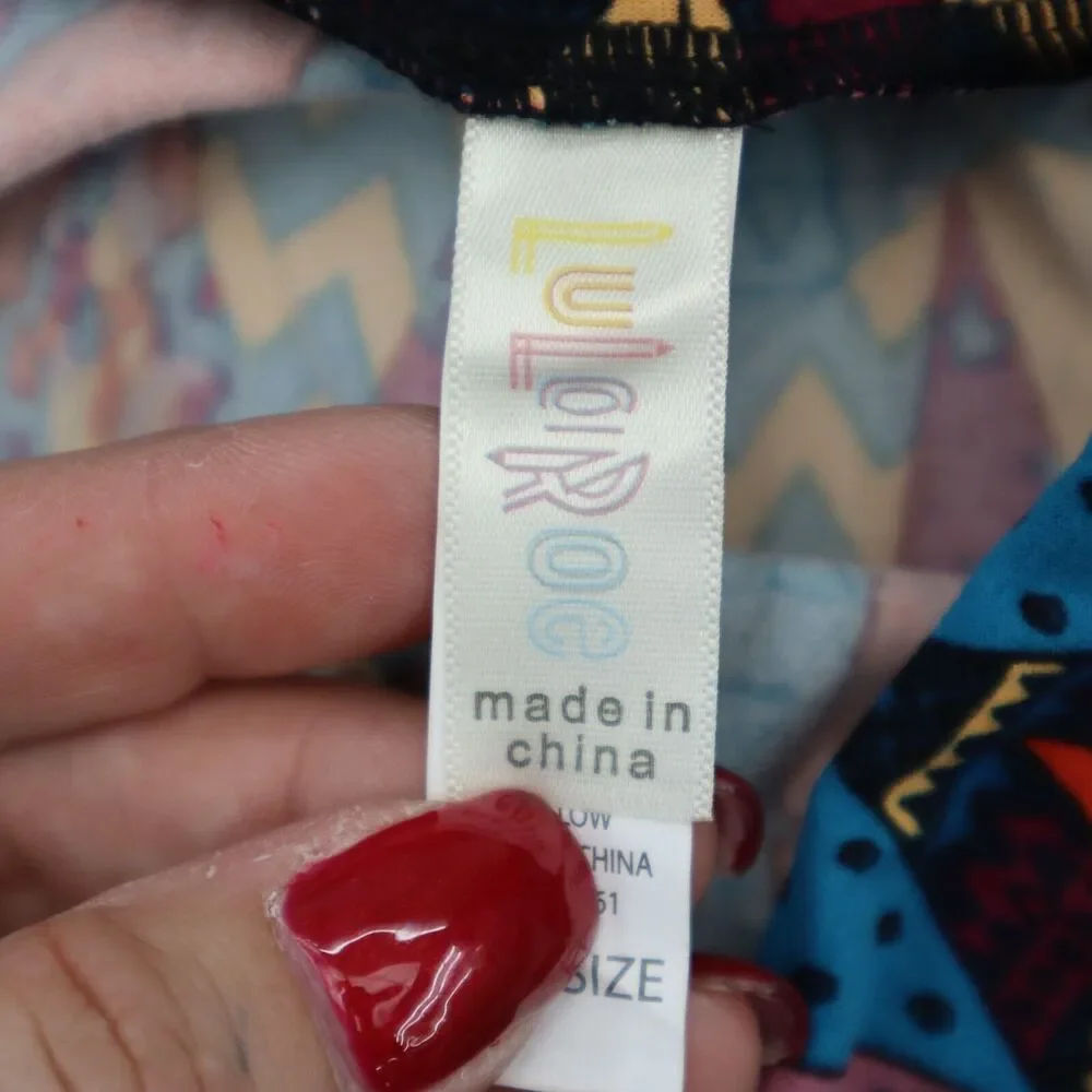 Lularoe Pants Womens One Size Multicolor Aztec Print Casual Pull On Leggings